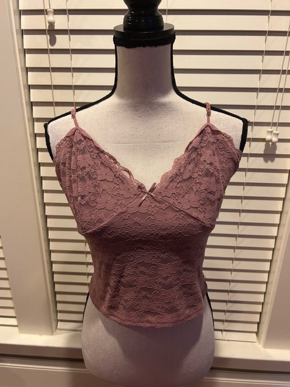 Justify Lace Cami Crop Top in Dusty Mauve